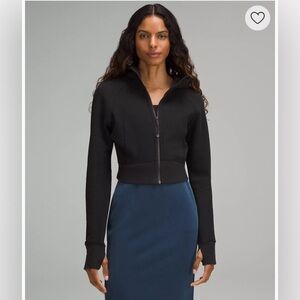 Scuba full zip cropped hoodie